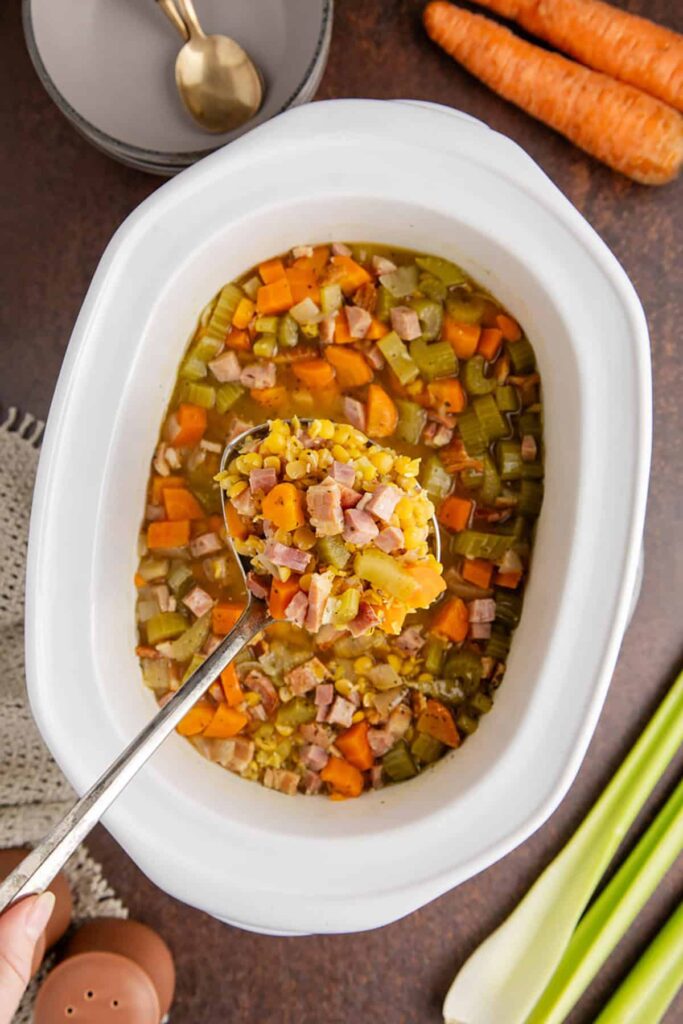 Crockpot Split Pea Soup with Bacon